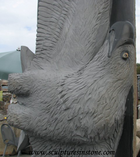 Eagle Stone Sculpture Head